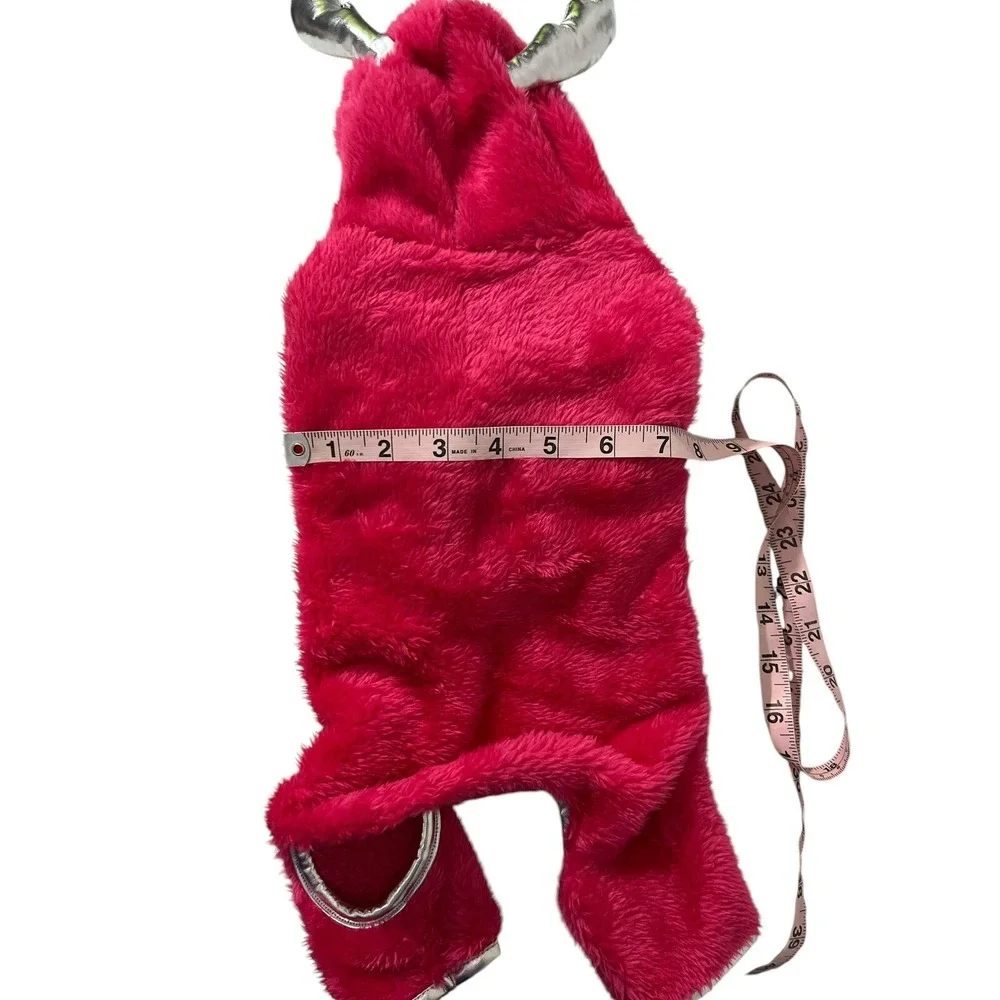 LuvGear Fleece Reindeer Hooded Dog Christmas Pajamas Pink SMALL NEW!!
